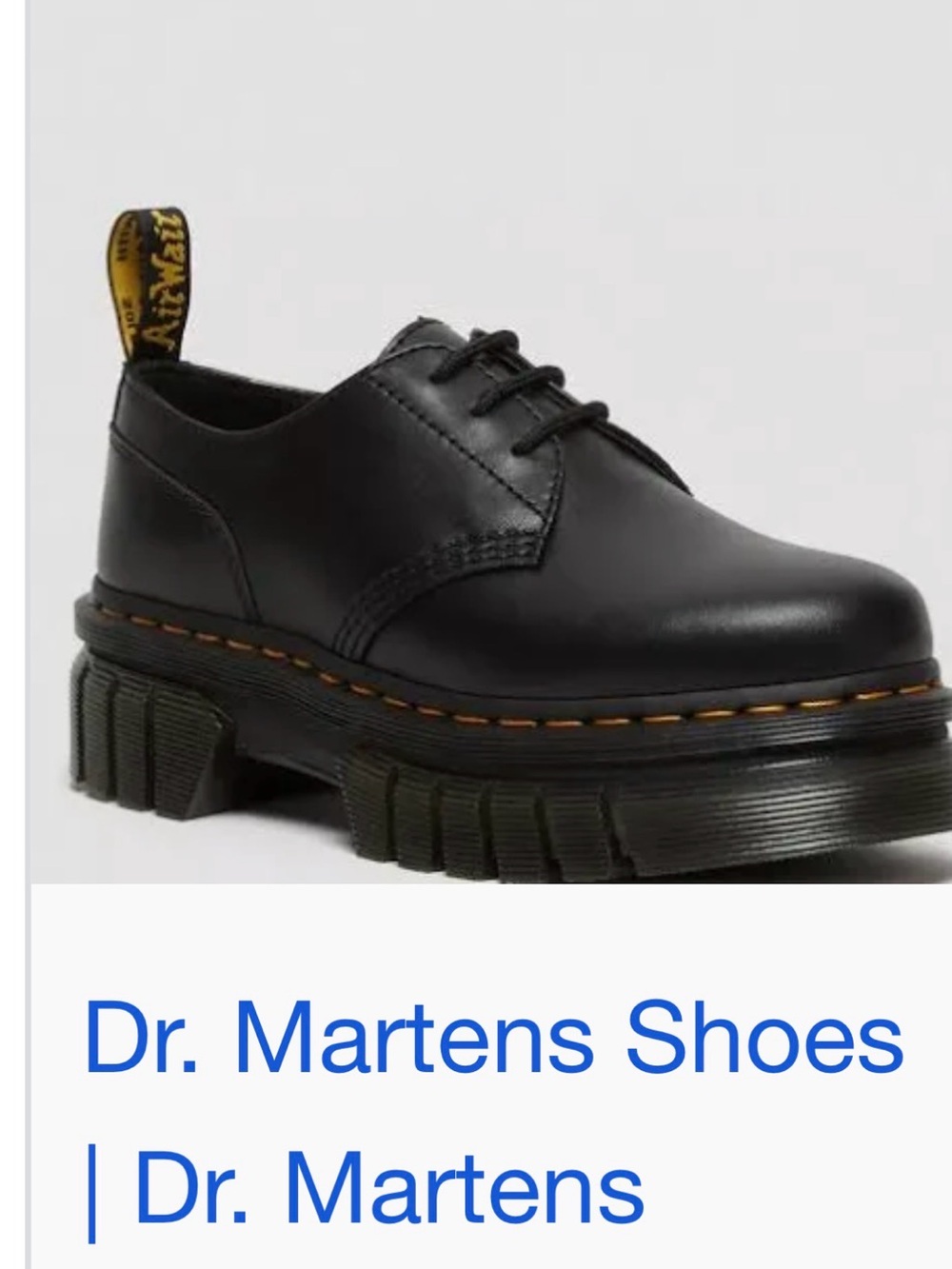 Dr. Martens Black Leather Platform Lace-Up Shoes